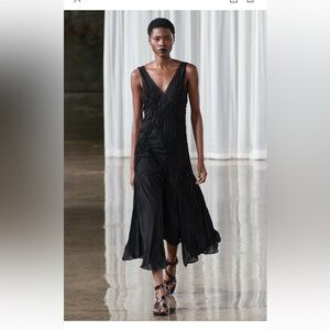 Zara black semi-sheer textured dress
